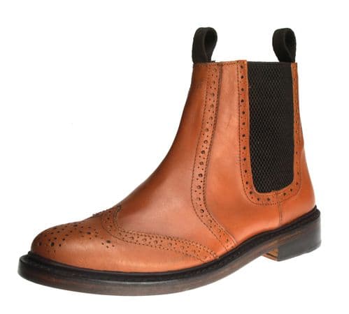 Bench Grade Ludlow Welted  Tan Brown Brogue Dealer Boots